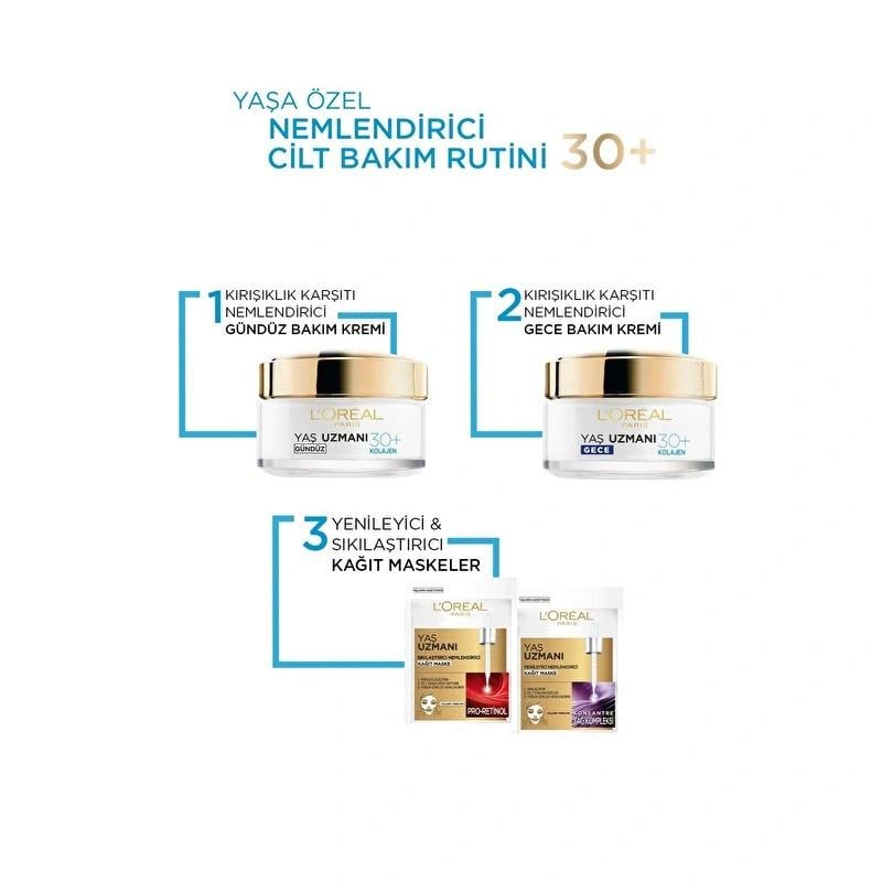 L'Oréal Paris Yaş Uzmanı 30+ Kırışıklık Karşıtı Nemlendirici Gündüz Kremi