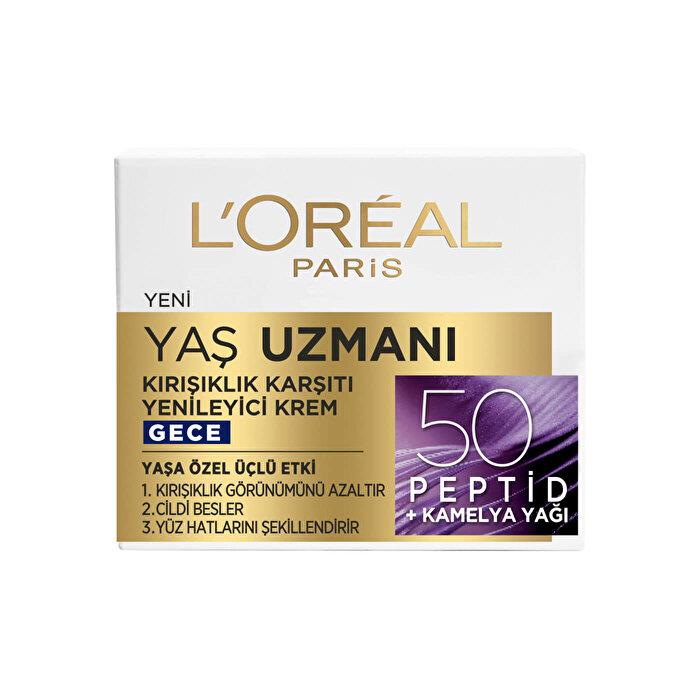 L'Oréal Paris Yaş Uzmanı 50+ Kırışıklık Karşıtı Yenileyici Gece Kremi