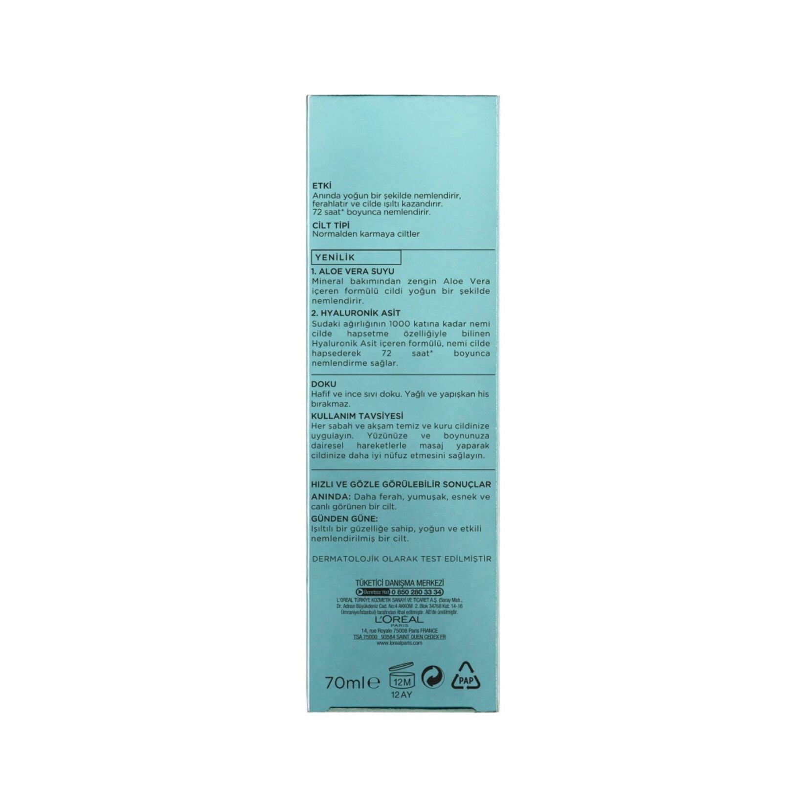 L'oreal Paris Nem Terapisi Aloe Vera Suyu Normalden Karmaya Ciltler 70 ml