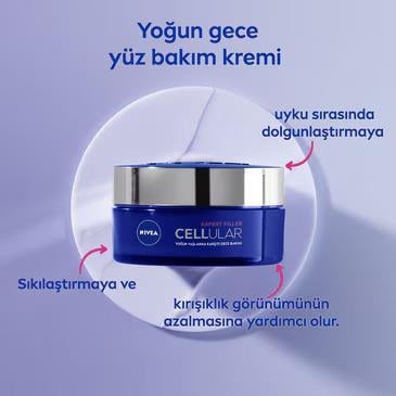 NIVEA Cellular Expert Filler Yoğun Yaşlanma Karşıtı Gece Yüz Bakım Kremi 50ml