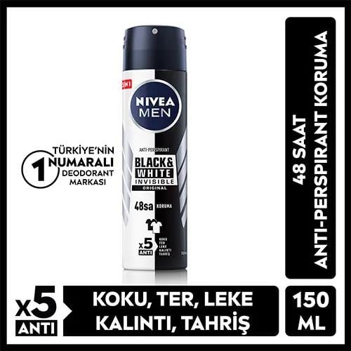 Nivea Men Black&White Invisible Original Erkek Deodorant 150 ml