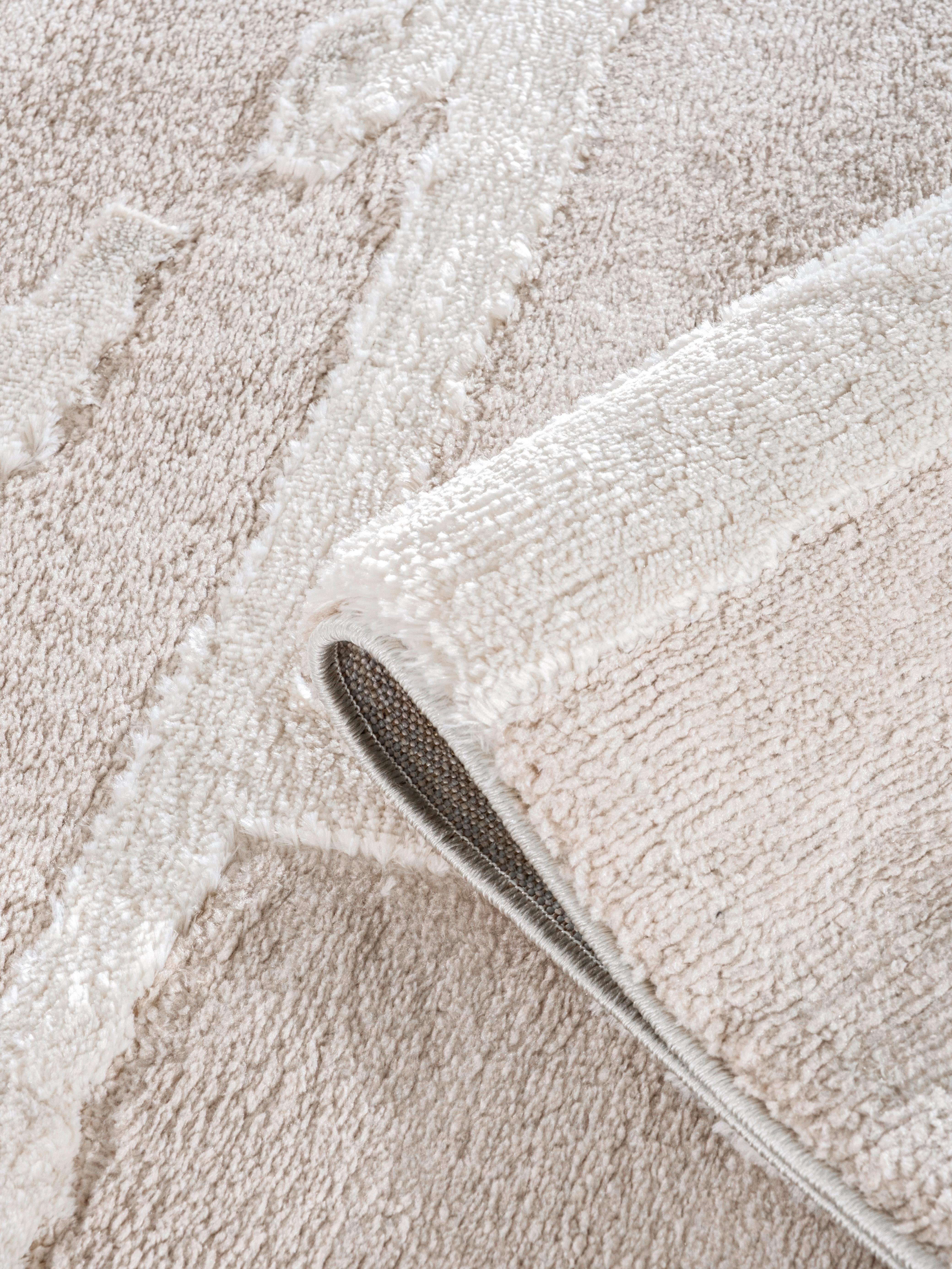 CozyCozy CZY-05 Modern Geometrik Desenli Toz Vermez Yumuşak Dokulu Bej-Krem Makine Halısı – Salon, Yolluk, Yatak Odası, Mutfak, Çocuk Odası İçin Uygun
 CZY-05