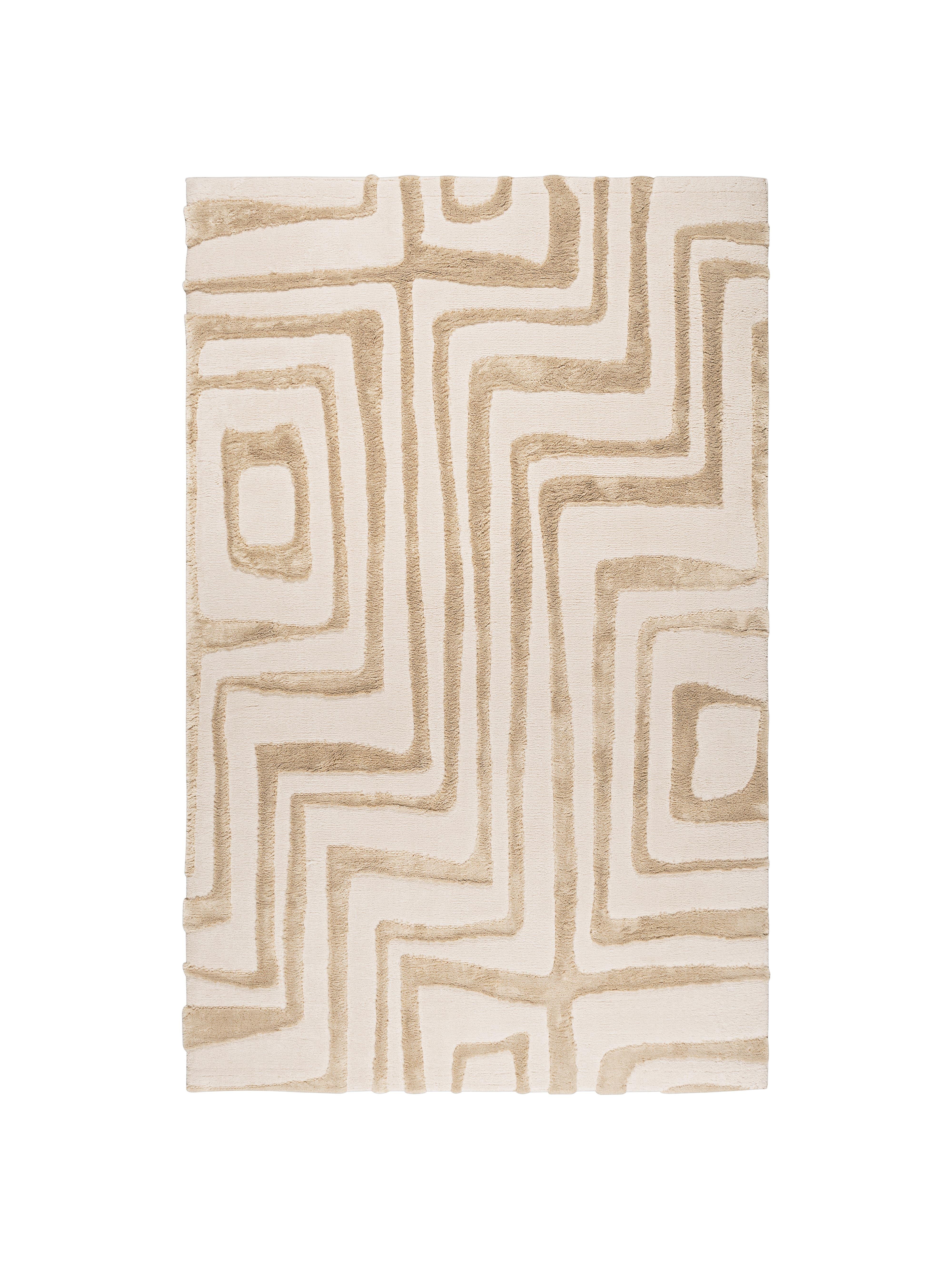 CozyCozy CZY-02 Modern Geometrik Desenli Toz Vermez Yumuşak Dokulu Bej Makine Halısı – Salon, Yolluk, Yatak Odası, Mutfak, Çocuk Odası İçin Uygun
 CZY-02