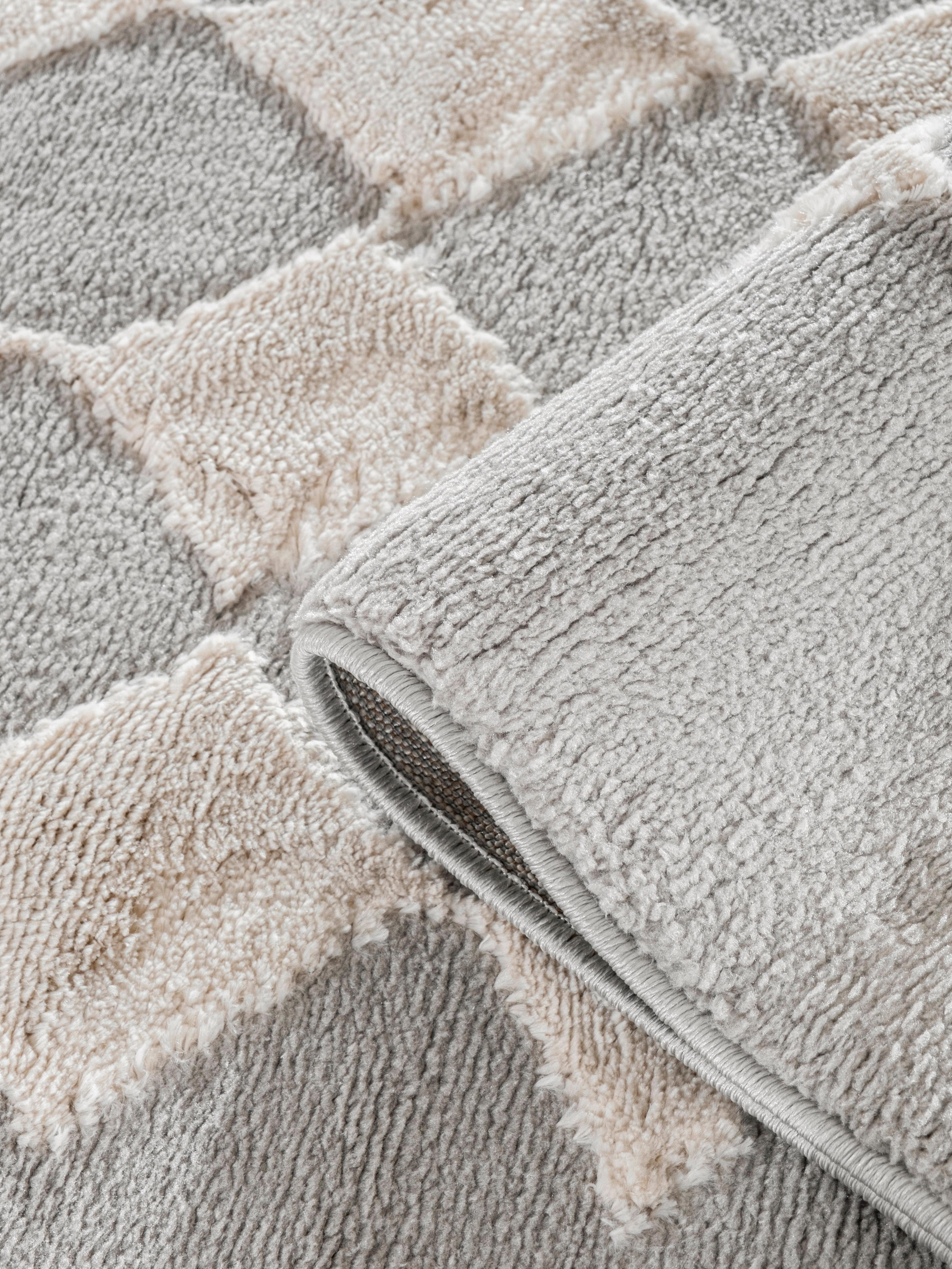 CozyCozy CZY-04 Modern Geometrik Desenli Toz Vermez Yumuşak Dokulu Açık Gri-Krem Makine Halısı – Salon, Yolluk, Yatak Odası, Mutfak, Çocuk Odası İçin Uygun
 CZY-04