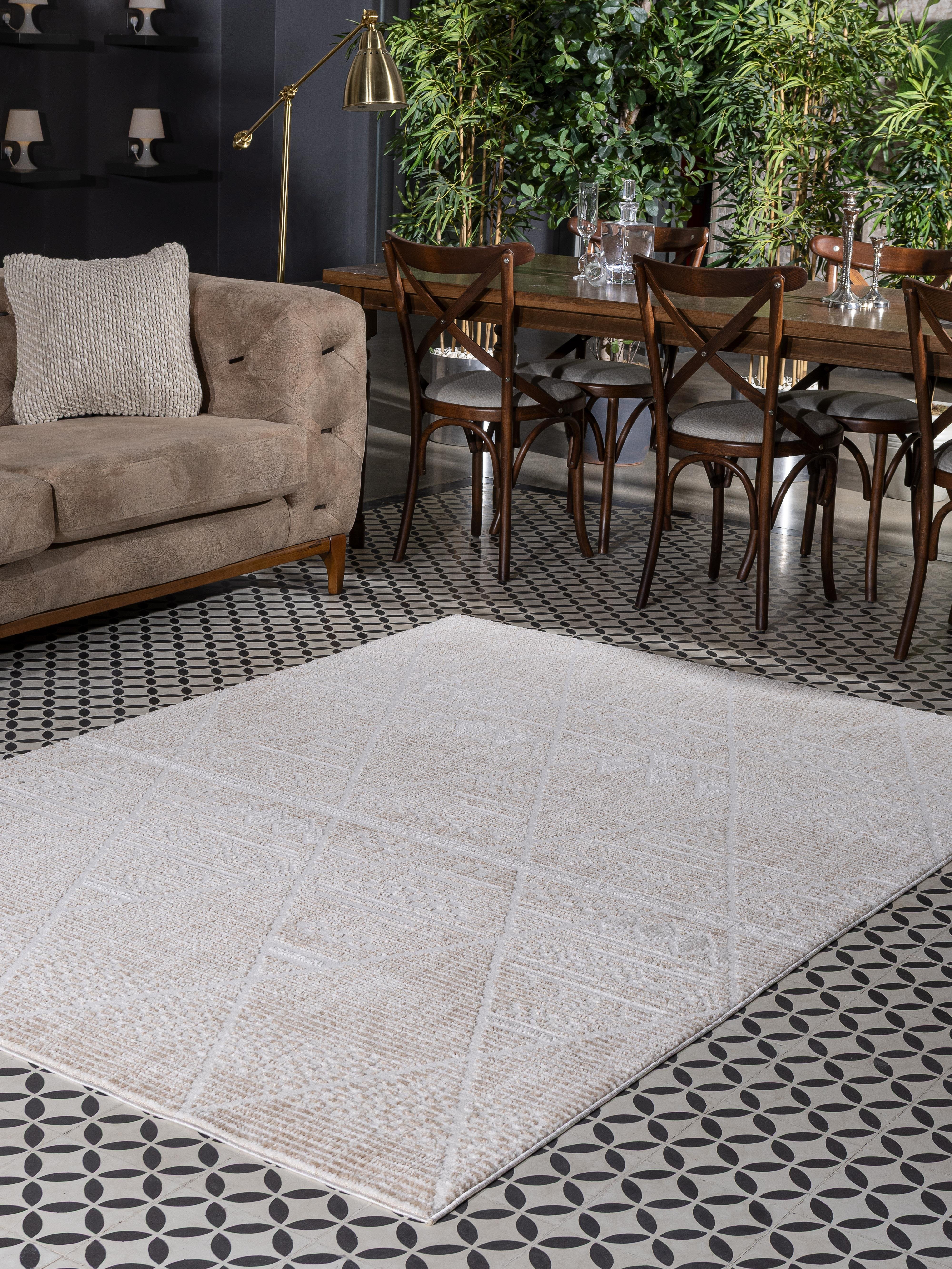 NOMADGeometrik Etnik Desenli Makine Halısı – Bej | Salon, Mutfak, Yolluk, Yatak Odası, Oturma Odası – NMD-02
 NMD-02