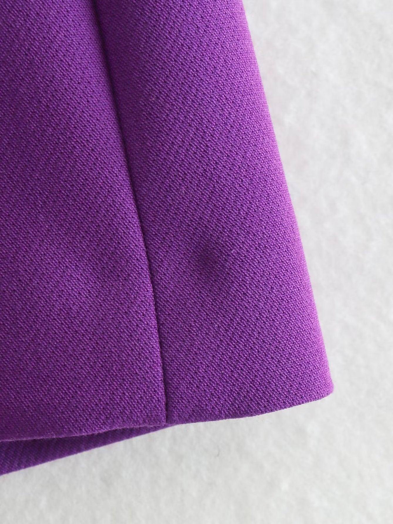 ASİMETRİK ŞORT ETEK - MOR