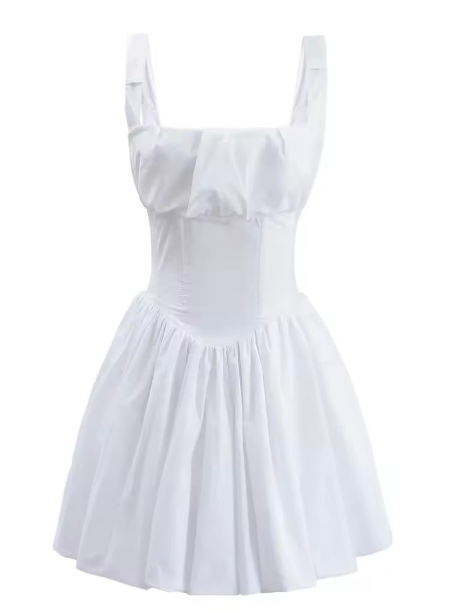 Balon Form Büzgülü Mini Elbise