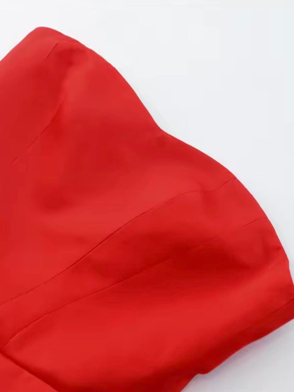 Balon Form Mini Kırmızı Elbise