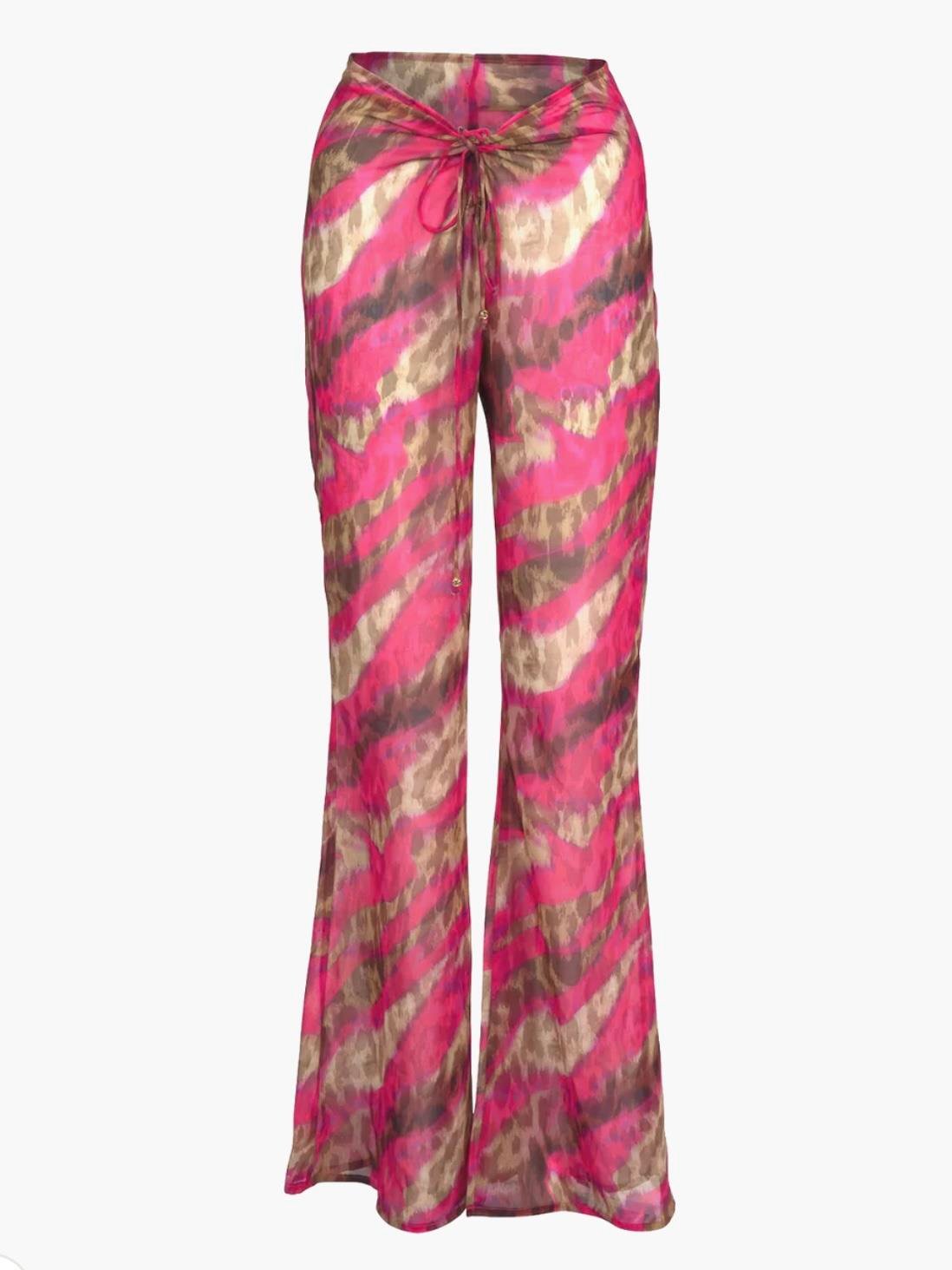 FUŞYA LEOPAR DESENLİ 4'LÜ PLAJ TAKIMI