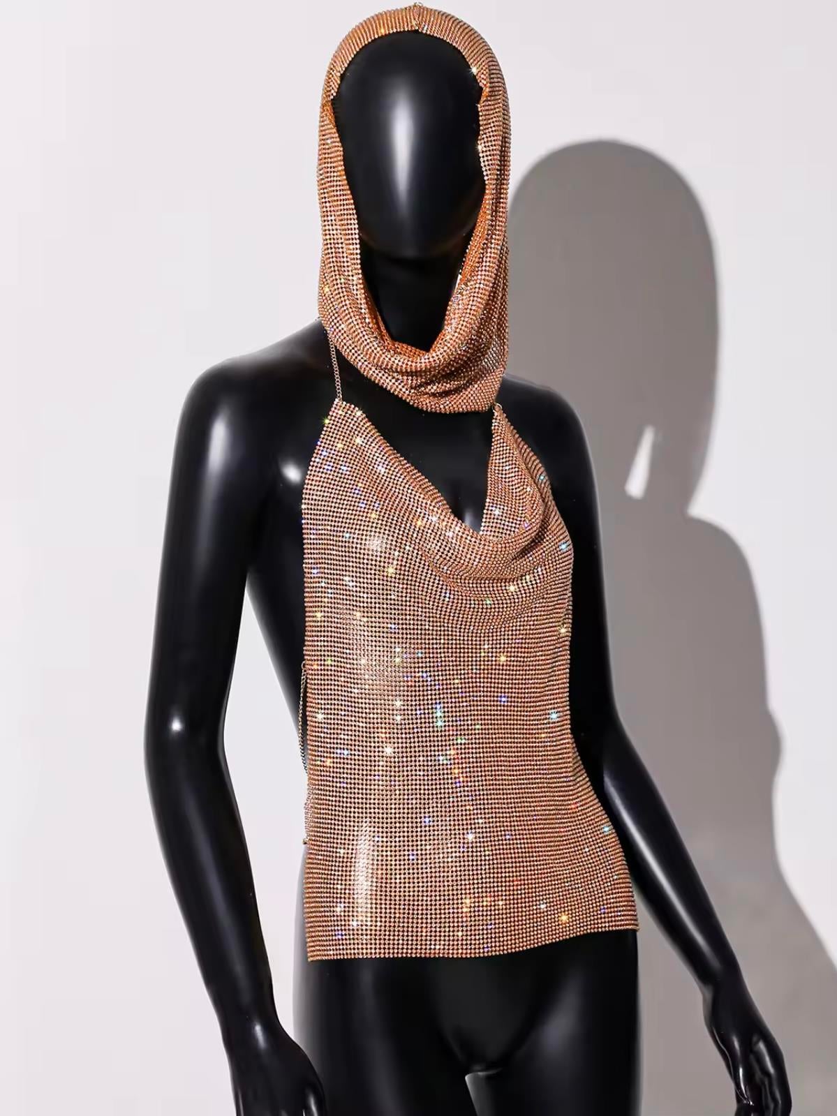 Kapüşonlu Chainmail Gold Büstiyer