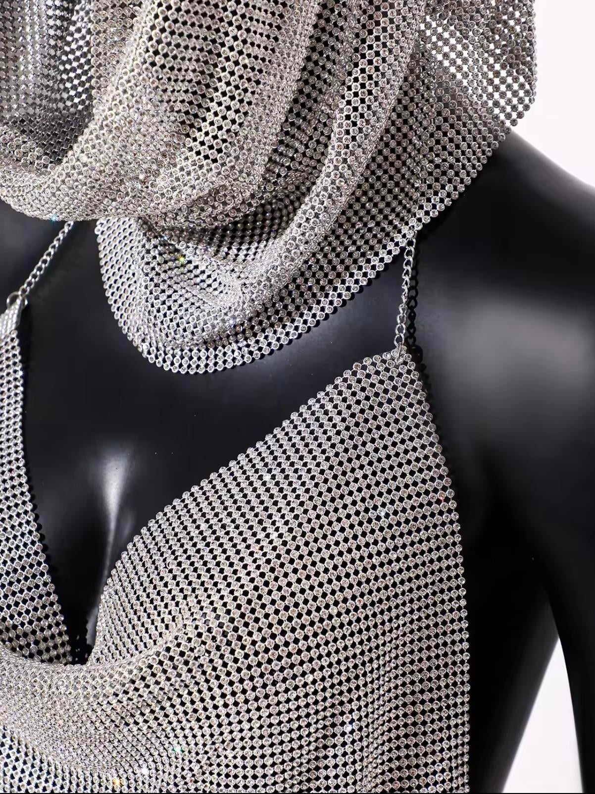 Kapüşonlu Chainmail Silver Büstiyer