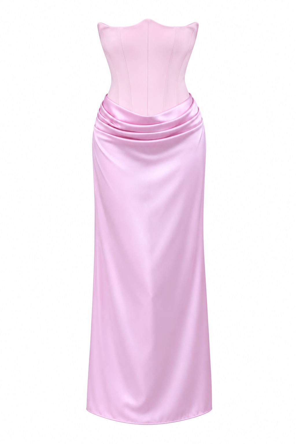 Korse Form Drapeli Pembe Elbise