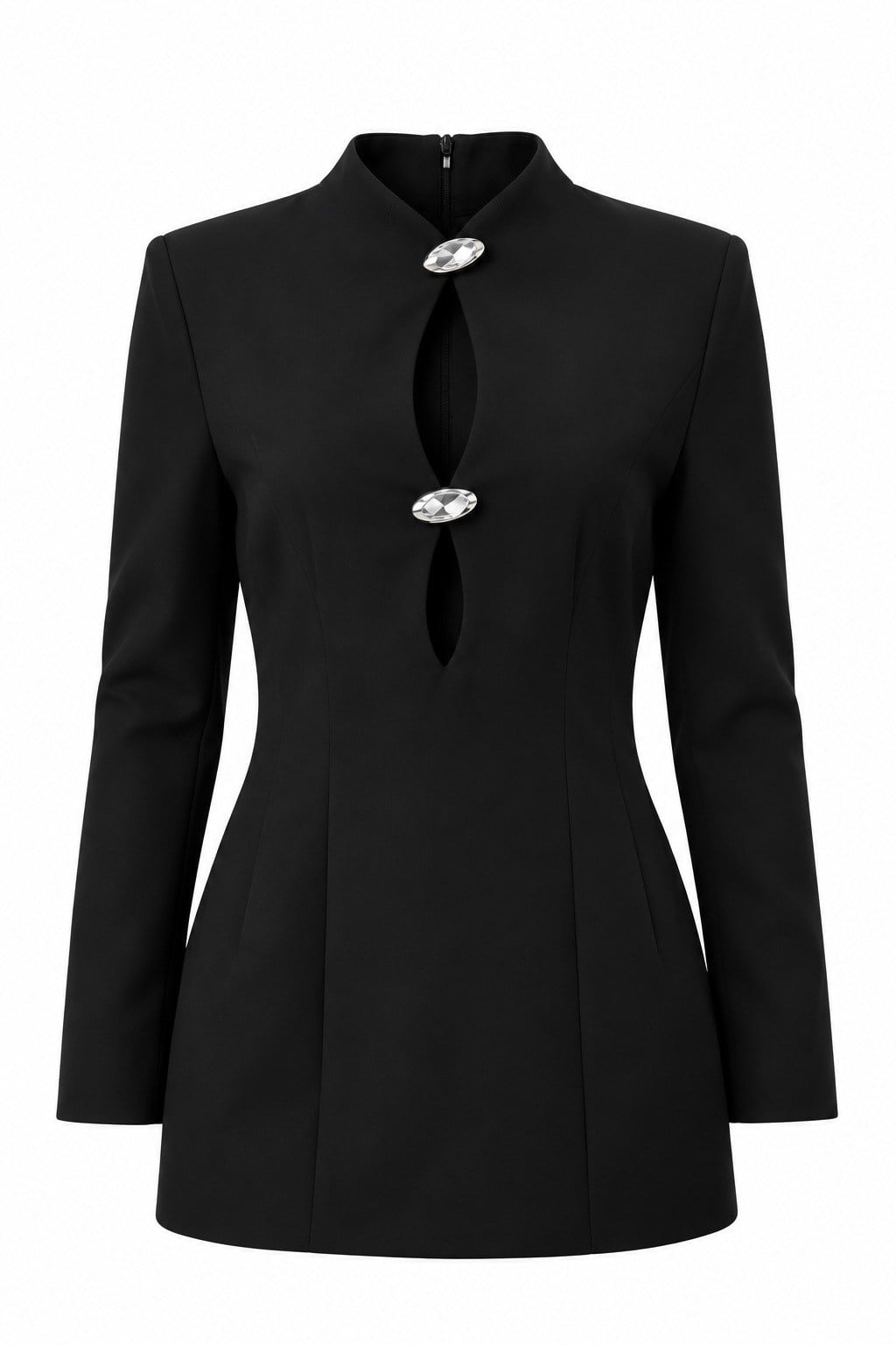 Metal Aksesuar Detaylı Cut-Out Mini Elbise