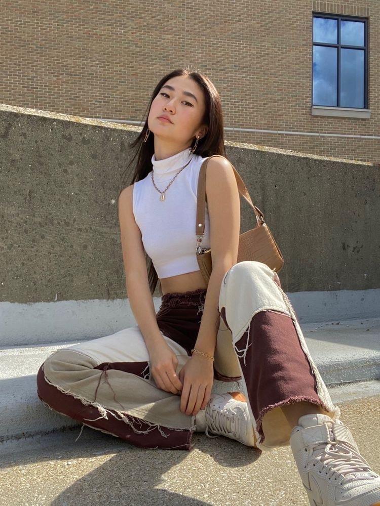 Patchwork Renkli Jean