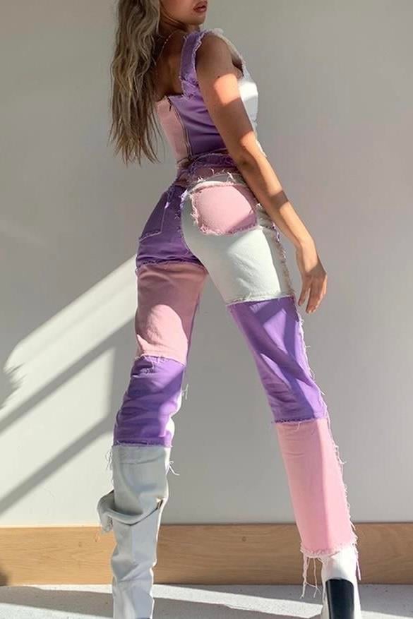 Patchwork Renkli Jean