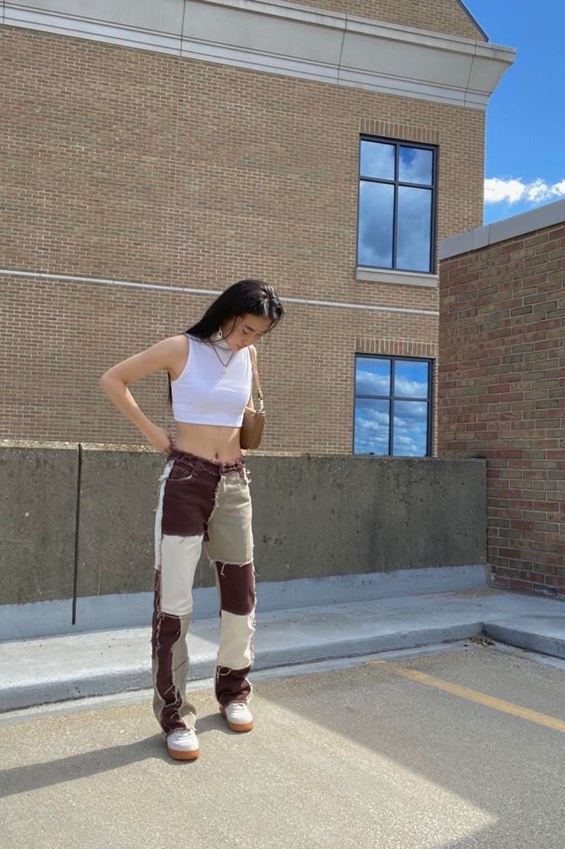 Patchwork Renkli Jean