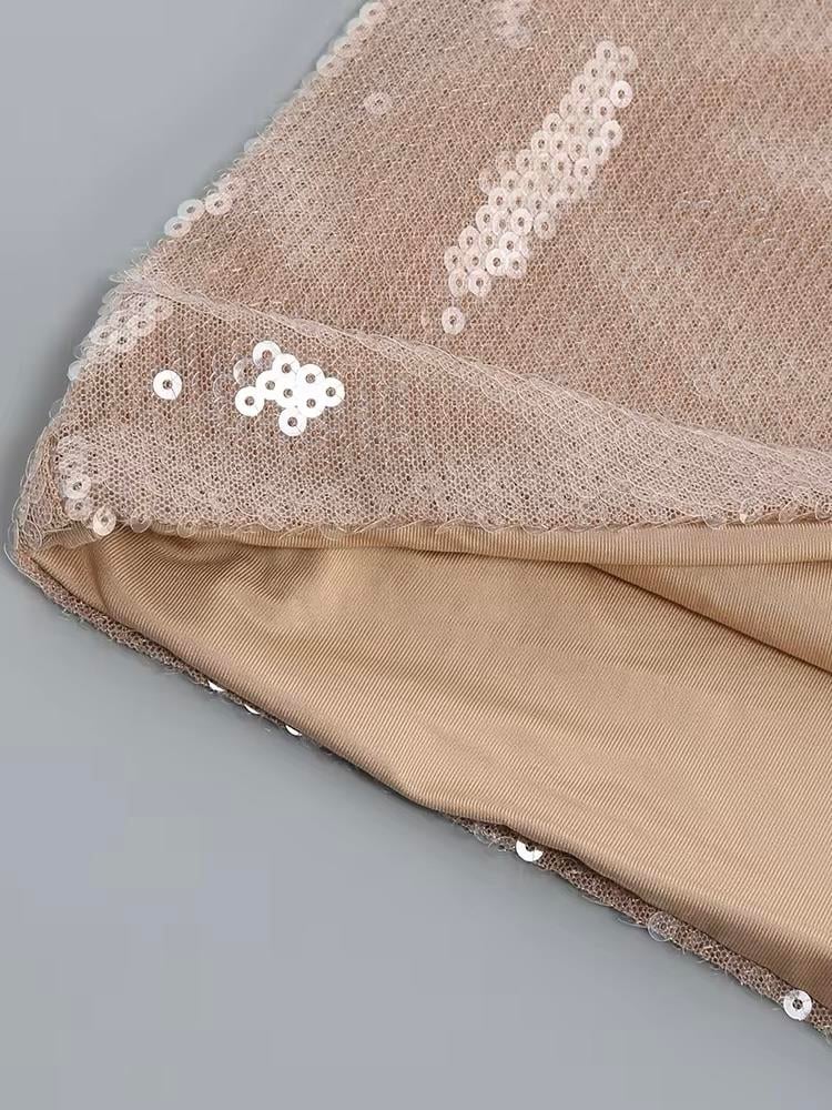 PAYETLİ V YAKA MİNİ ELBİSE