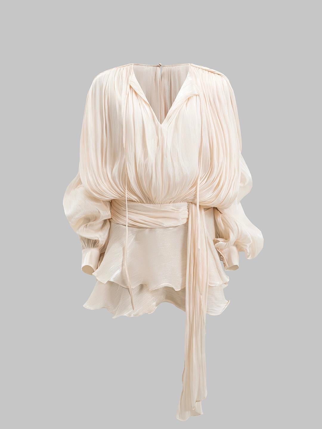 SATEN GÖRÜNÜMLÜ PLİSELİ MİNİ ELBİSE