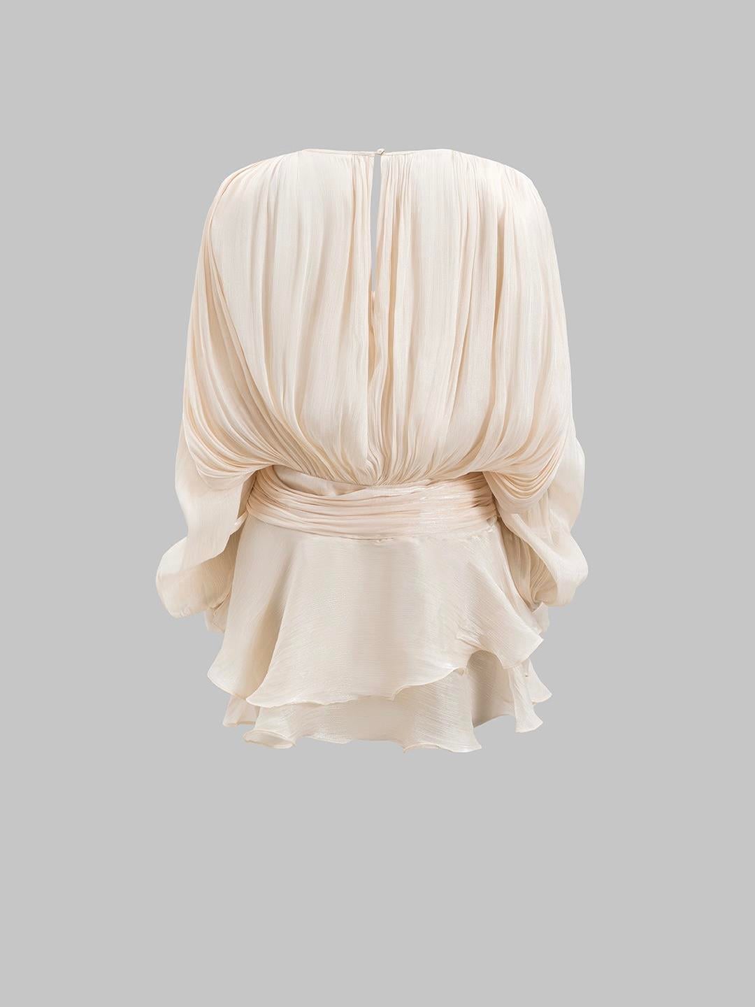 SATEN GÖRÜNÜMLÜ PLİSELİ MİNİ ELBİSE