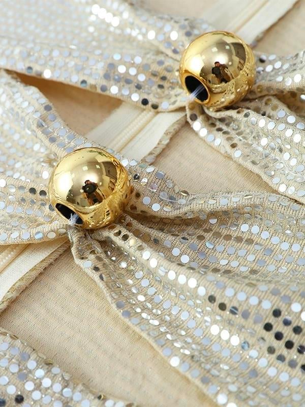 STRAPLEZ PULLU UZUN GECE ELBİSESİ