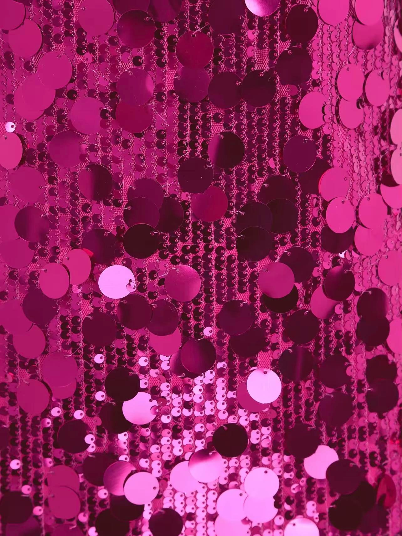 ZİNCİR ASKILI PAYET ELBİSE - PEMBE