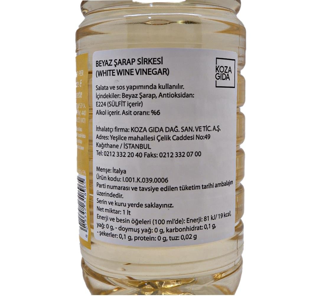 Acetum Beyaz Şarap Sirkesi 1 lt