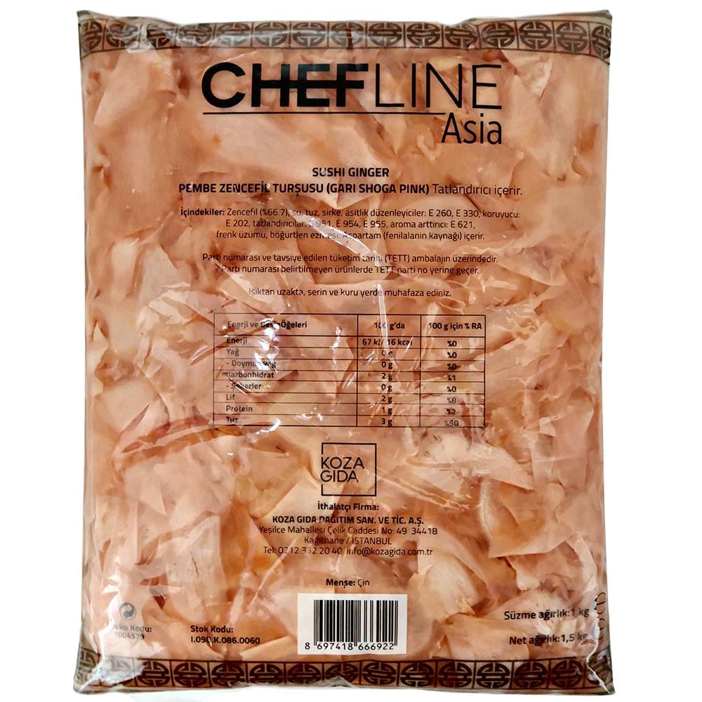 Chefline Asia Pink Gari Shoga (Pembe Zencefil Turşusu) 1500 gr