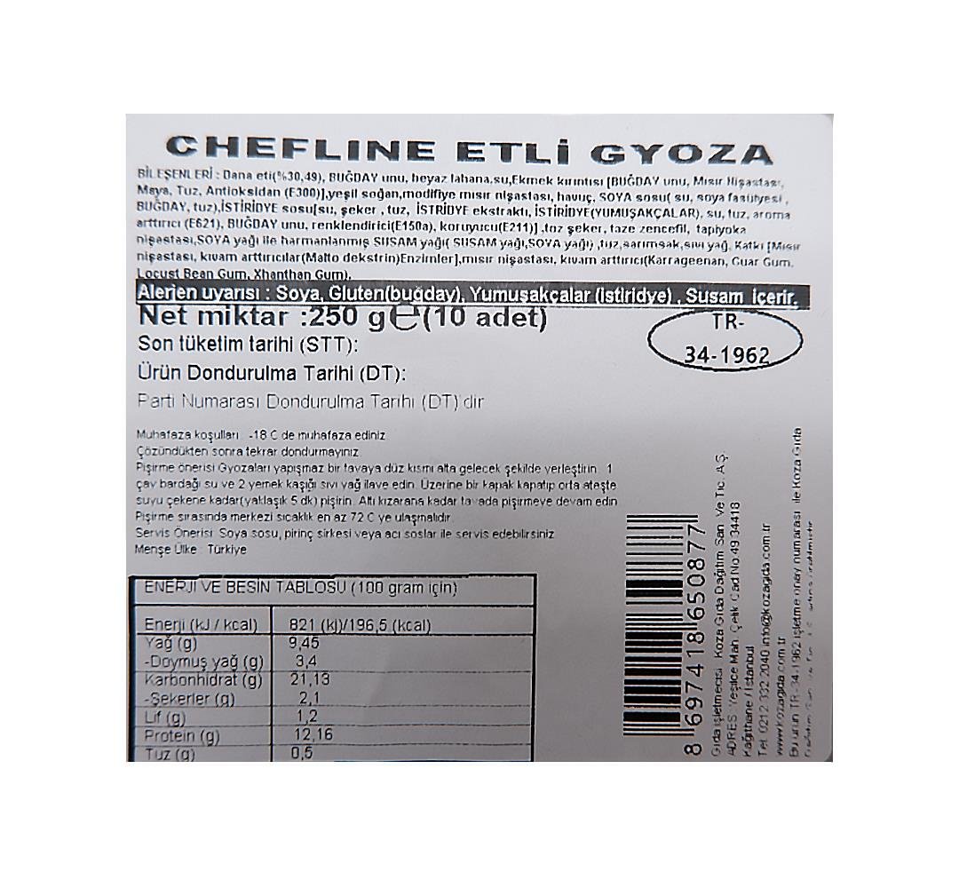 Etli Gyoza (10 Adet) 250 Gr