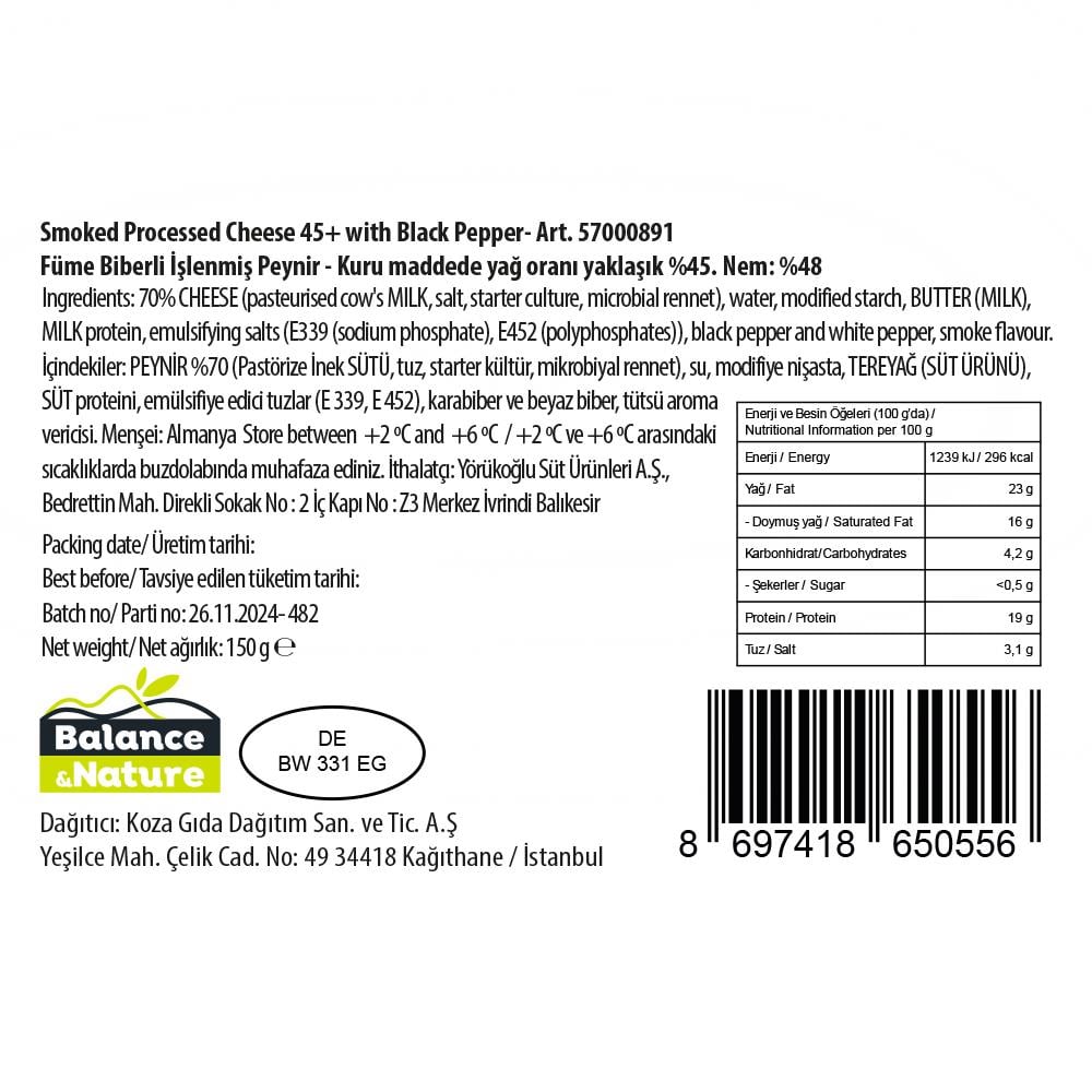 Füme Biberli Dilim 150 Gr