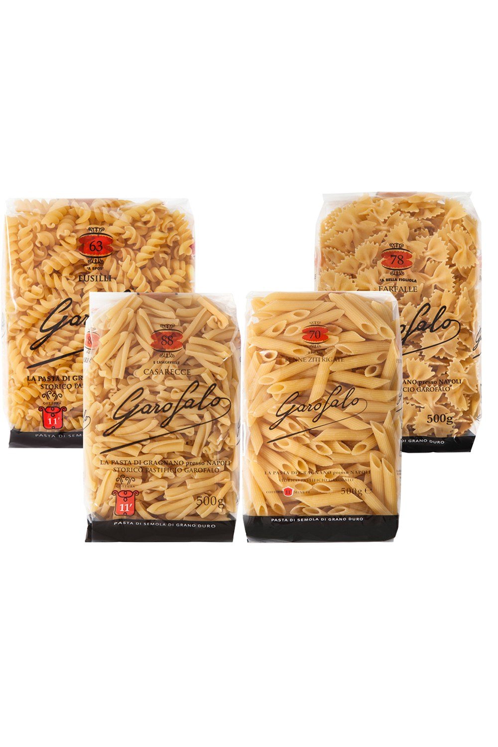 Garofalo İtalyan Makarna Paketi (Farfalle, Fusilli, Casarecce, Penne Ziti Rigate)