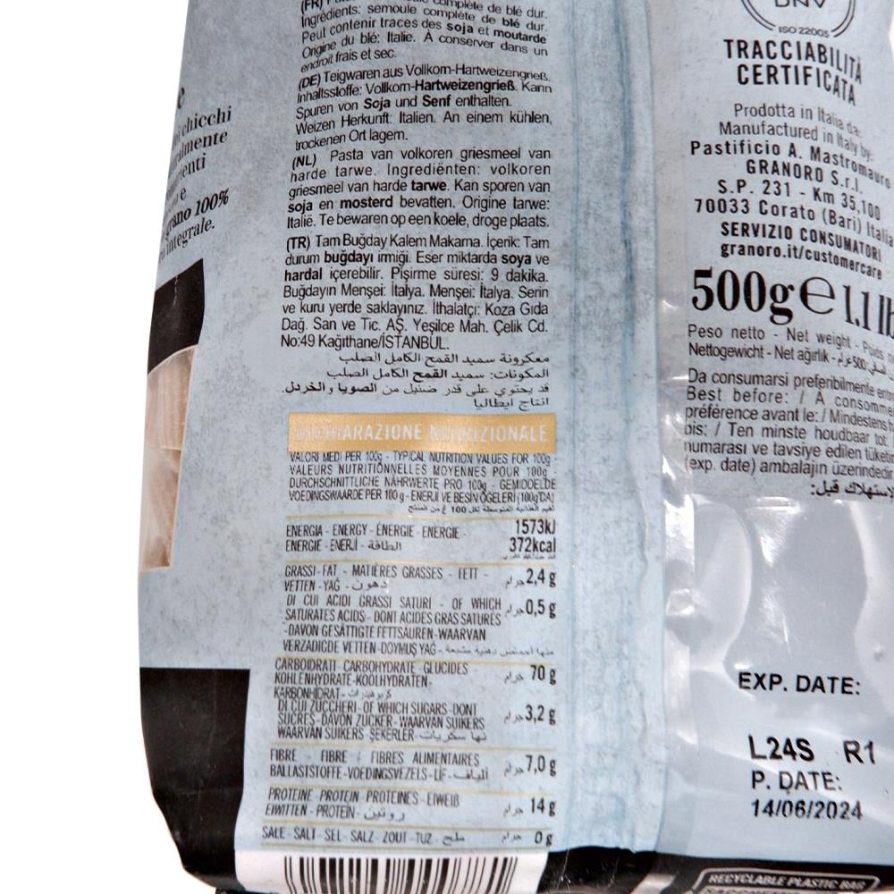 Granoro Dedicato Kepekli Penne Brigate No 259 500 gr