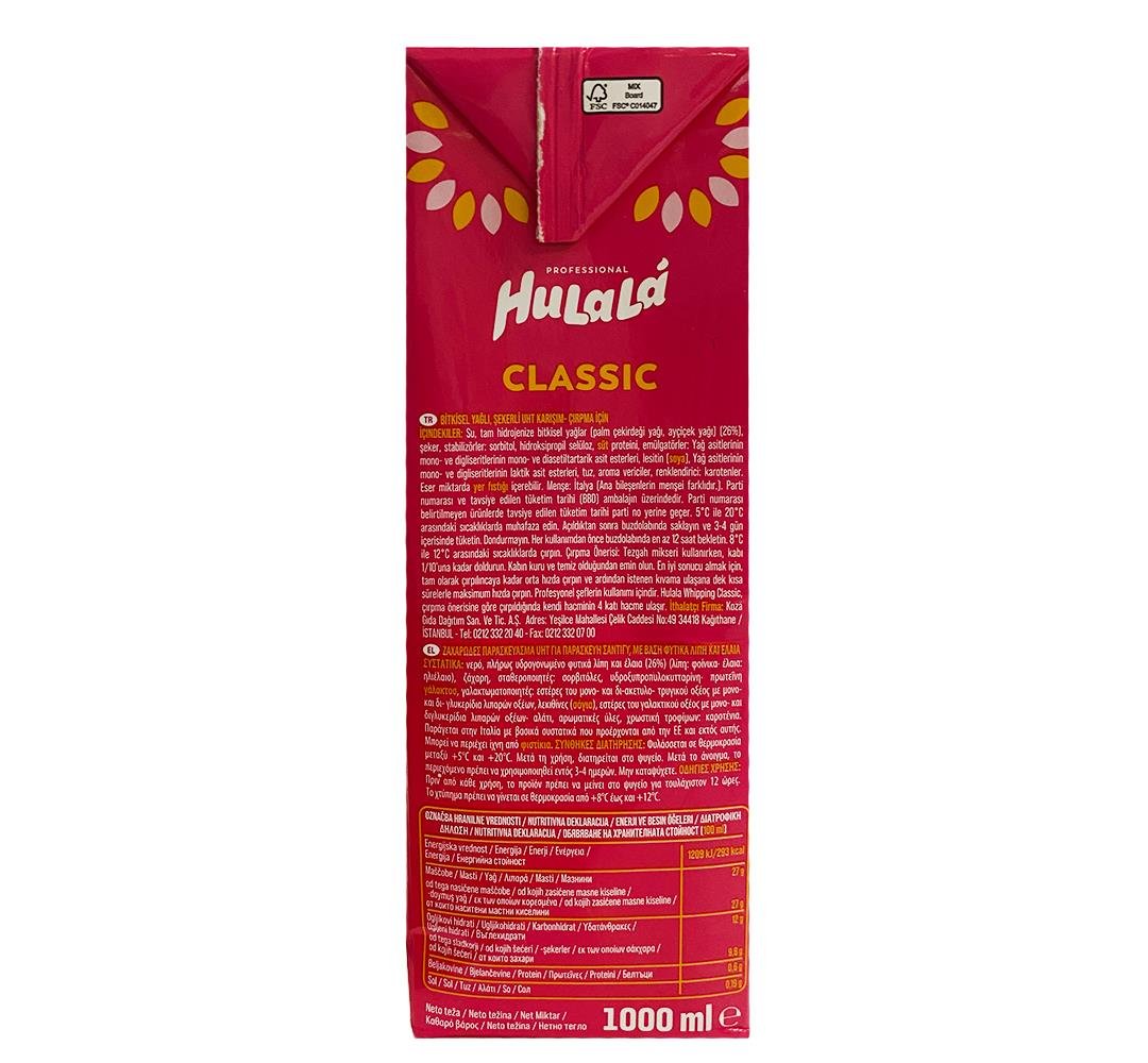 Hulala Bitkisel Krem Şanti Whip Classic 1 lt