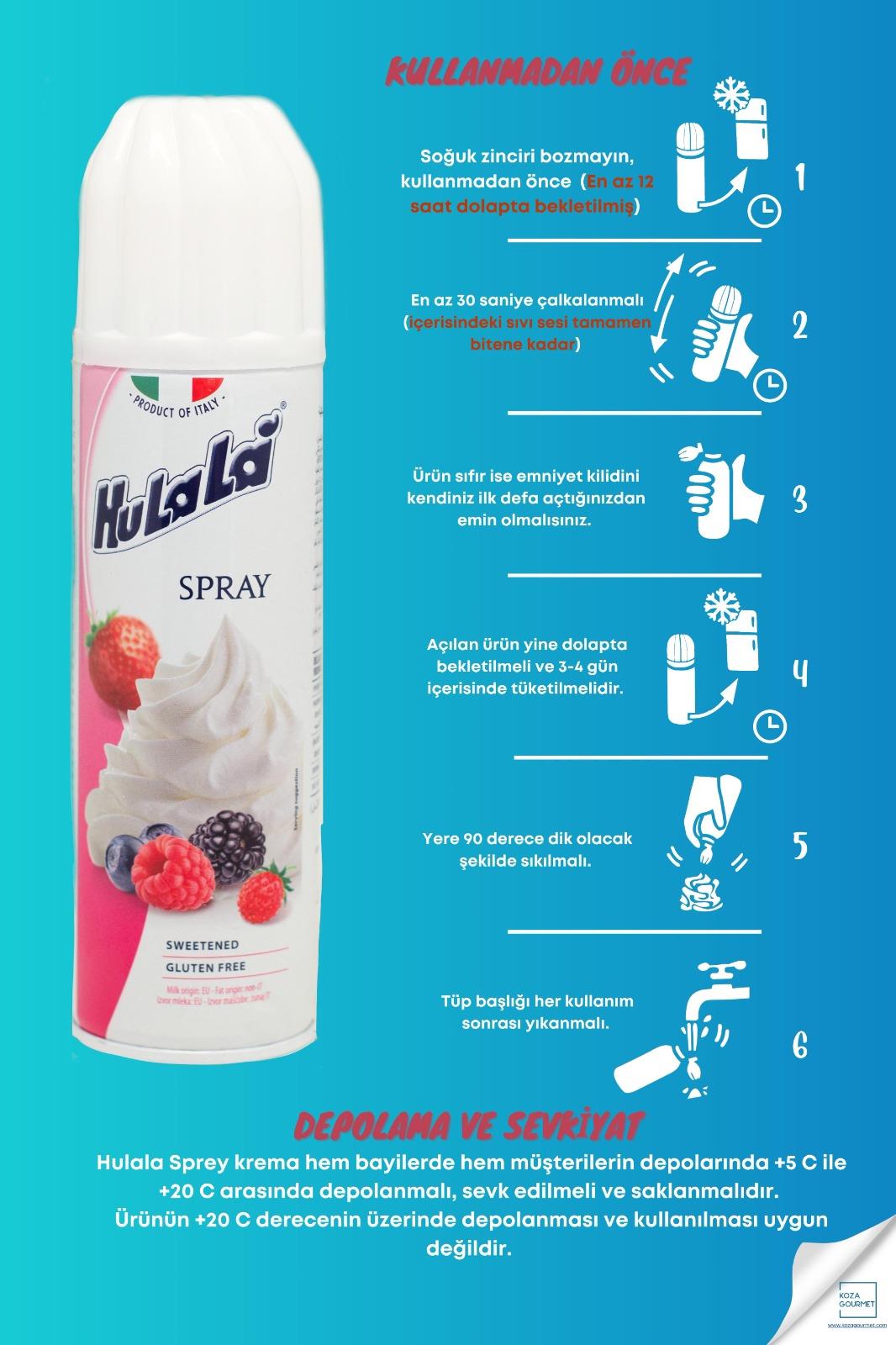 Hulala Sprey Krem Şanti 250 gr x 12 Adet