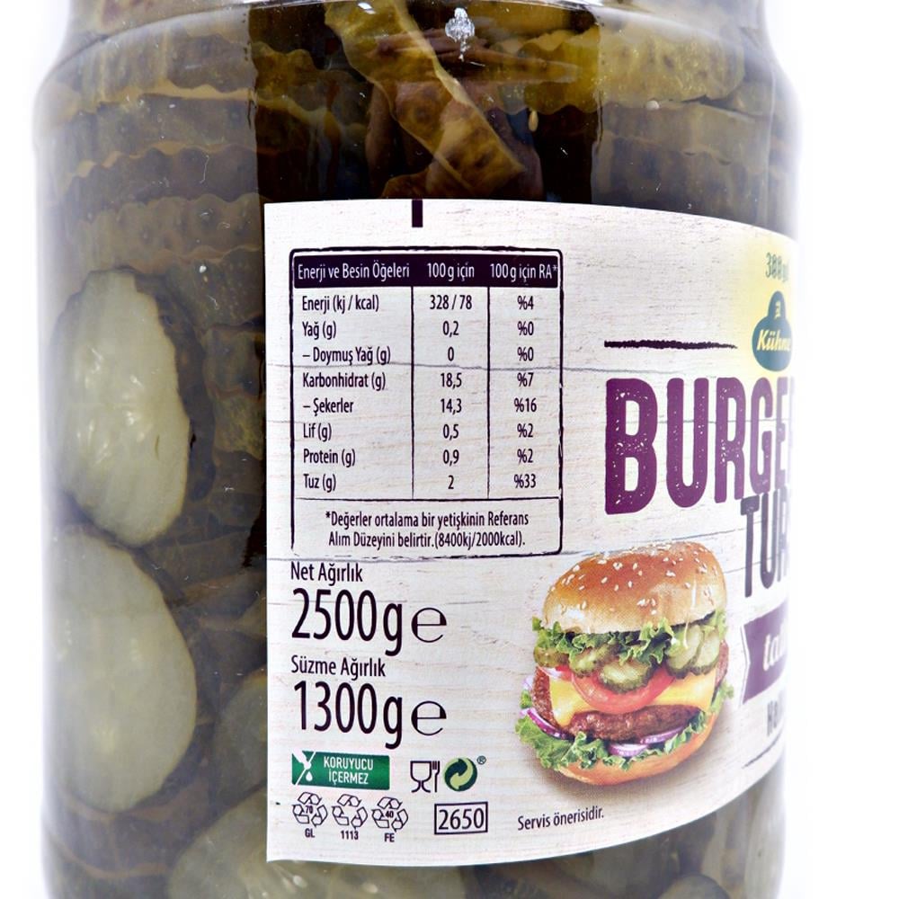 Kühne Halka Dilimli Burger Turşusu 2650 ml