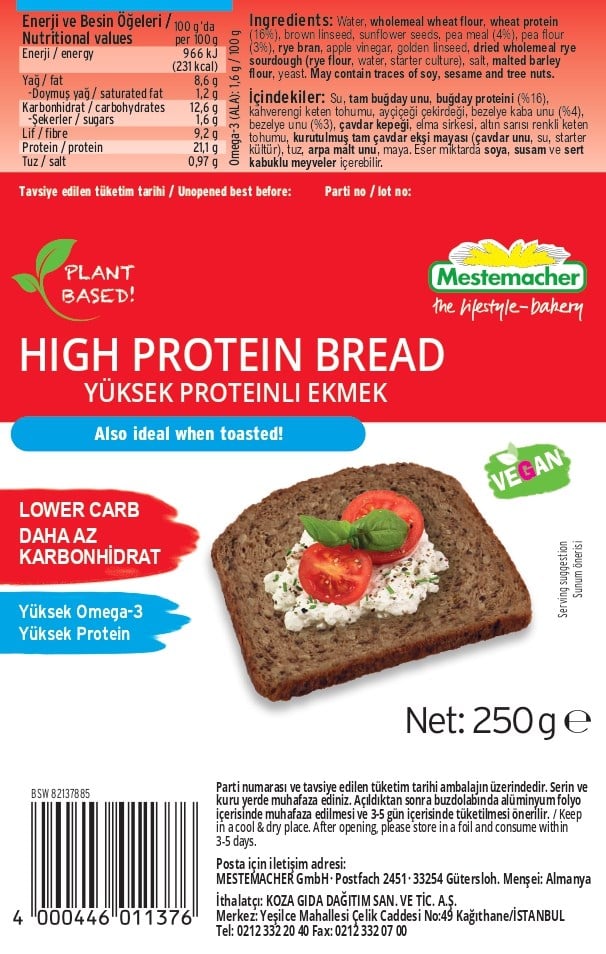 Mestemacher Protein Ekmeği 250 gr