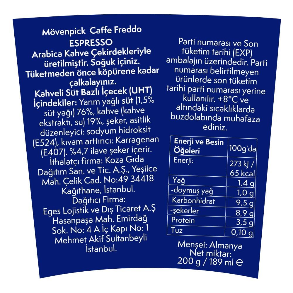 Mövenpick Espresso Soğuk Kahve 190 ml