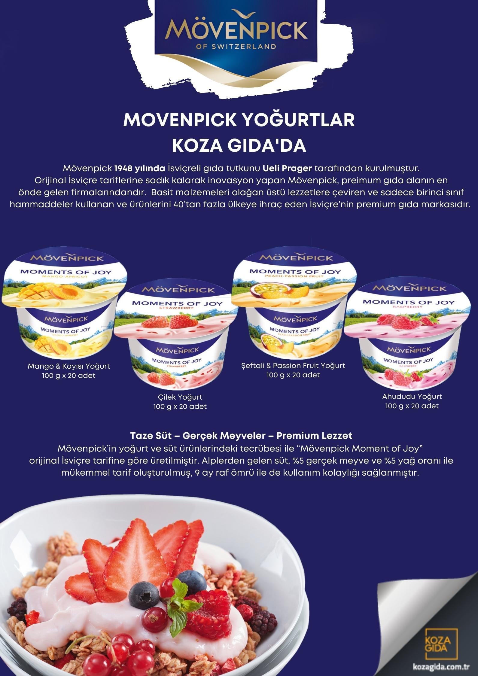 Mövenpick Şeftali & Passion Fruit Yoğurt 100 gr x 20 Adet