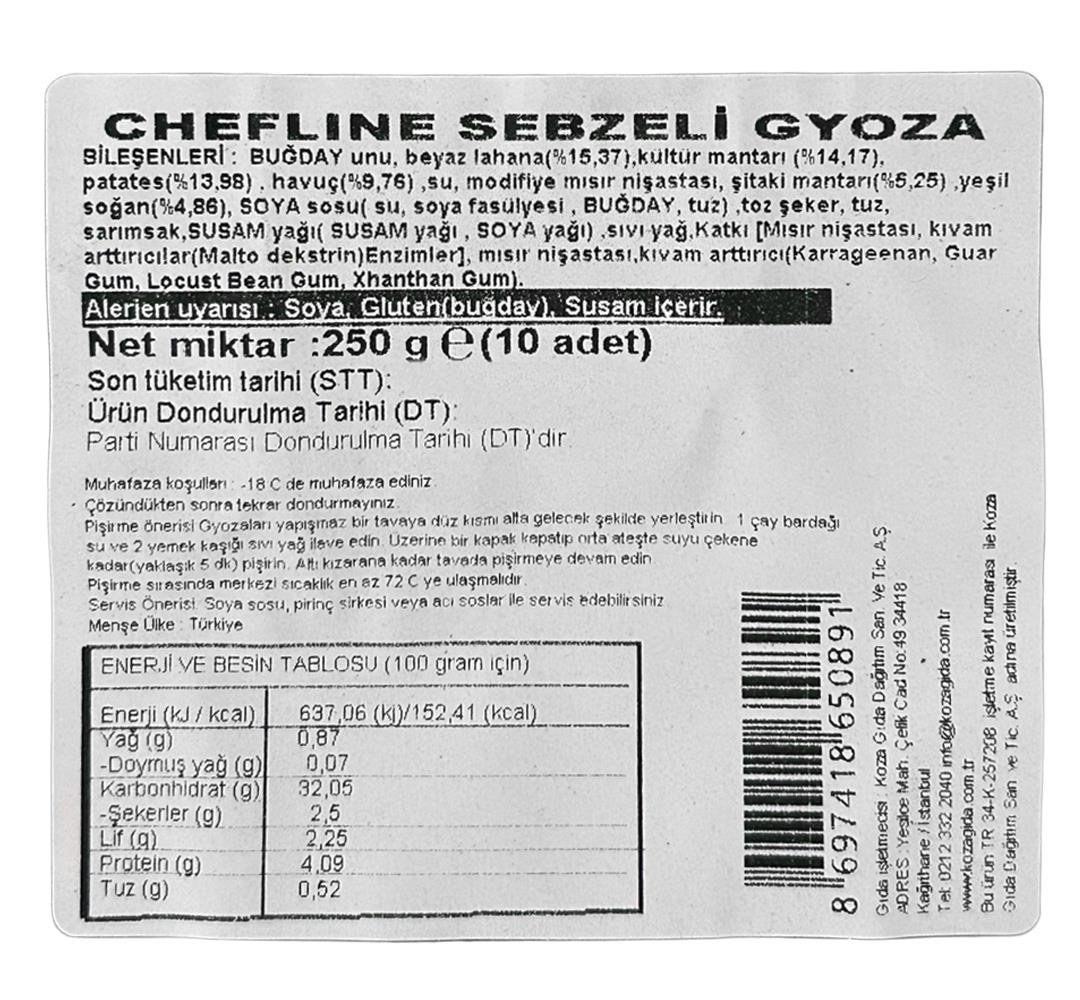 Sebzeli Gyoza (10 Adet) 250 Gr