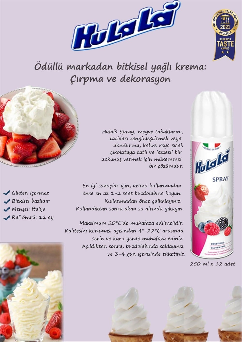 Sprey Krem Şanti 250 Gr x 12 Adet