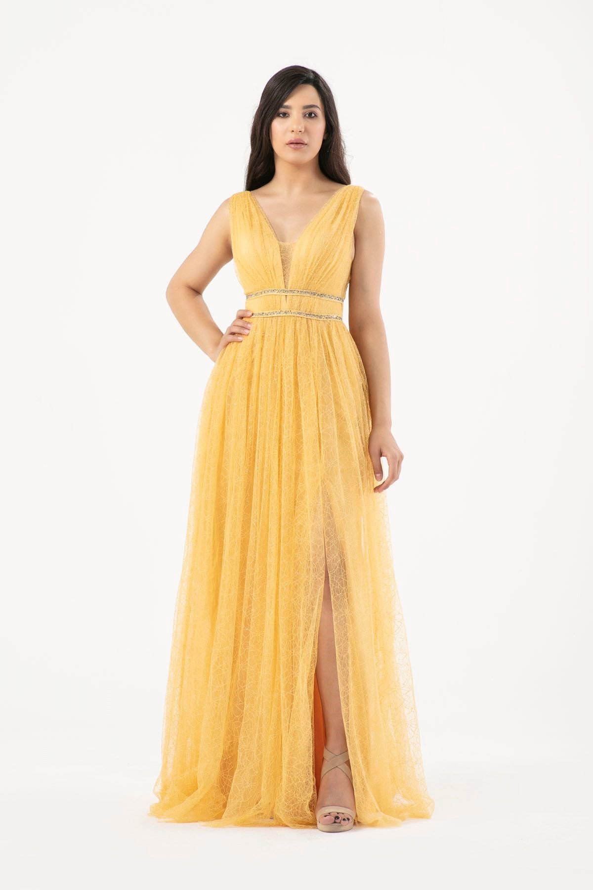 5092TL SİMLİ TÜL  ELBİSE