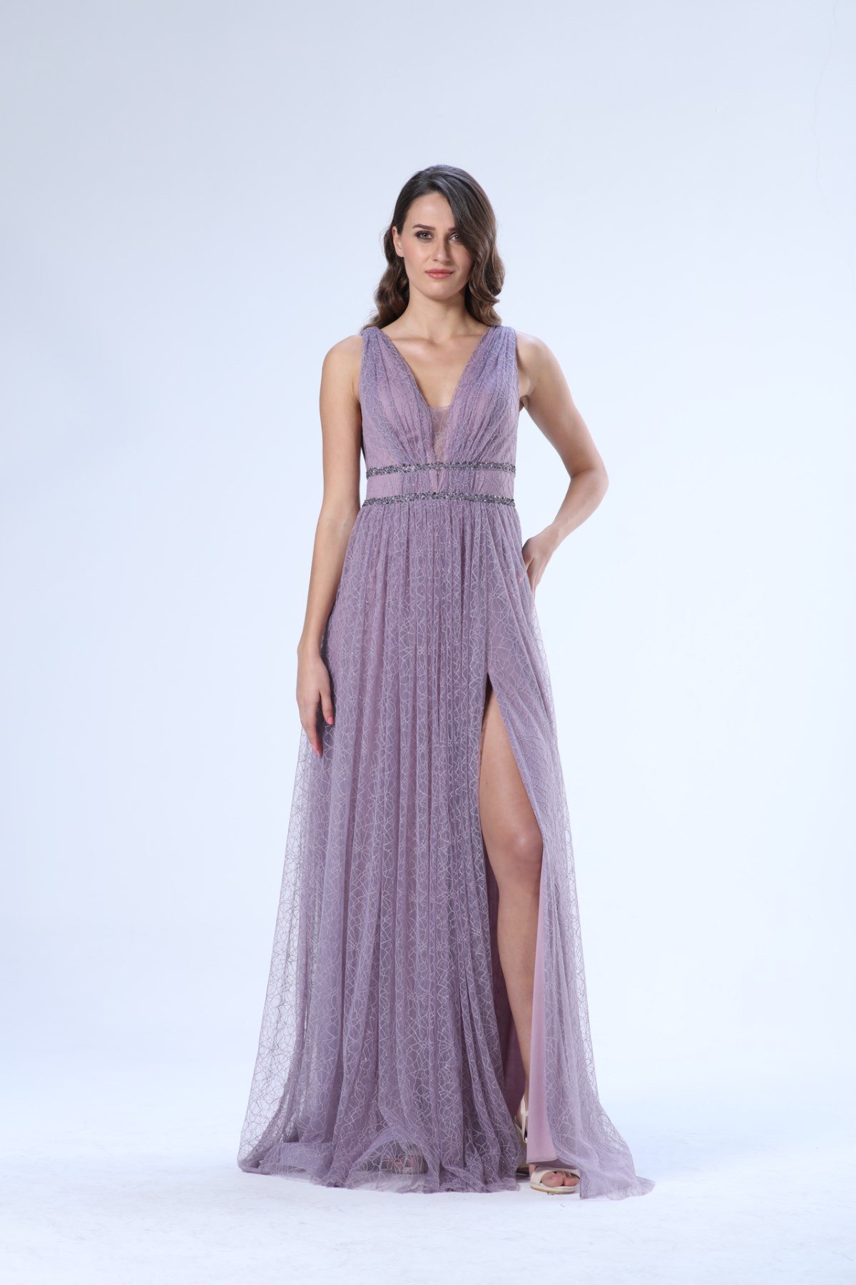 5092TL SİMLİ TÜL  ELBİSE