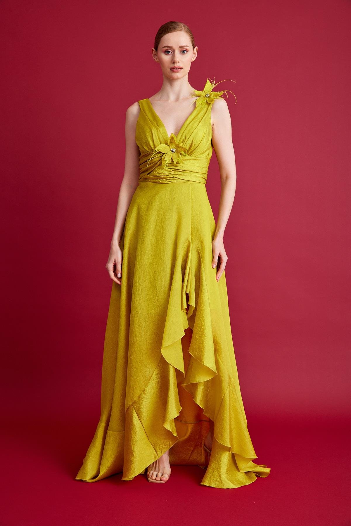 5814ORG SATEN ORGANZE ABİYE ELBİSE