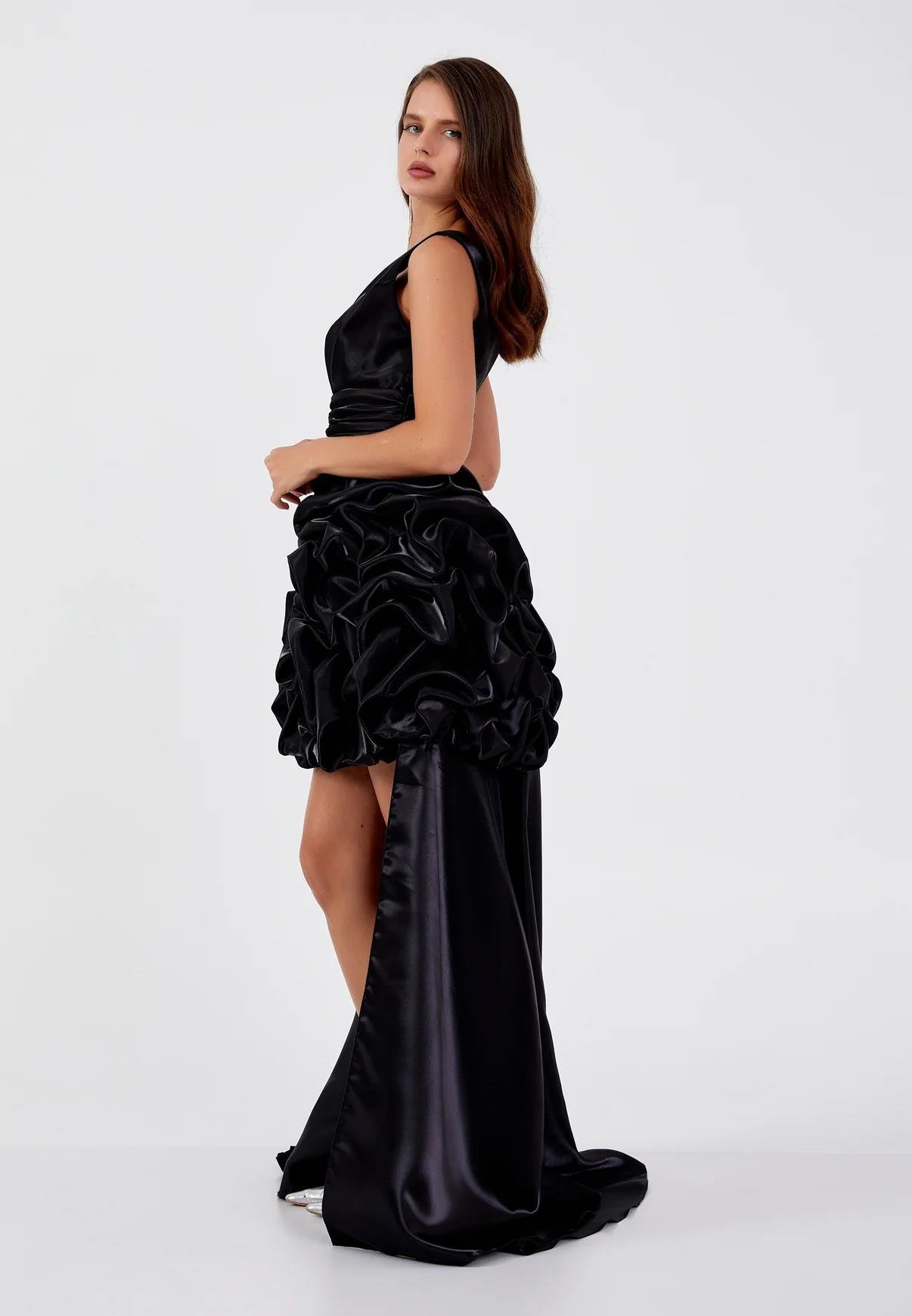 5825SOR SATEN ORGANZE ABİYE ELBİSE