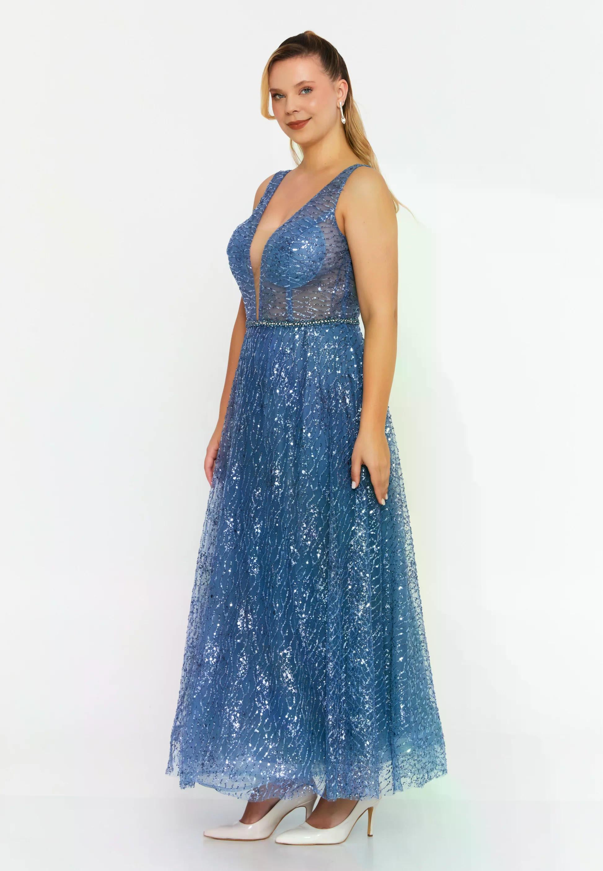 SİMLİ PAYETLİ ELBİSE