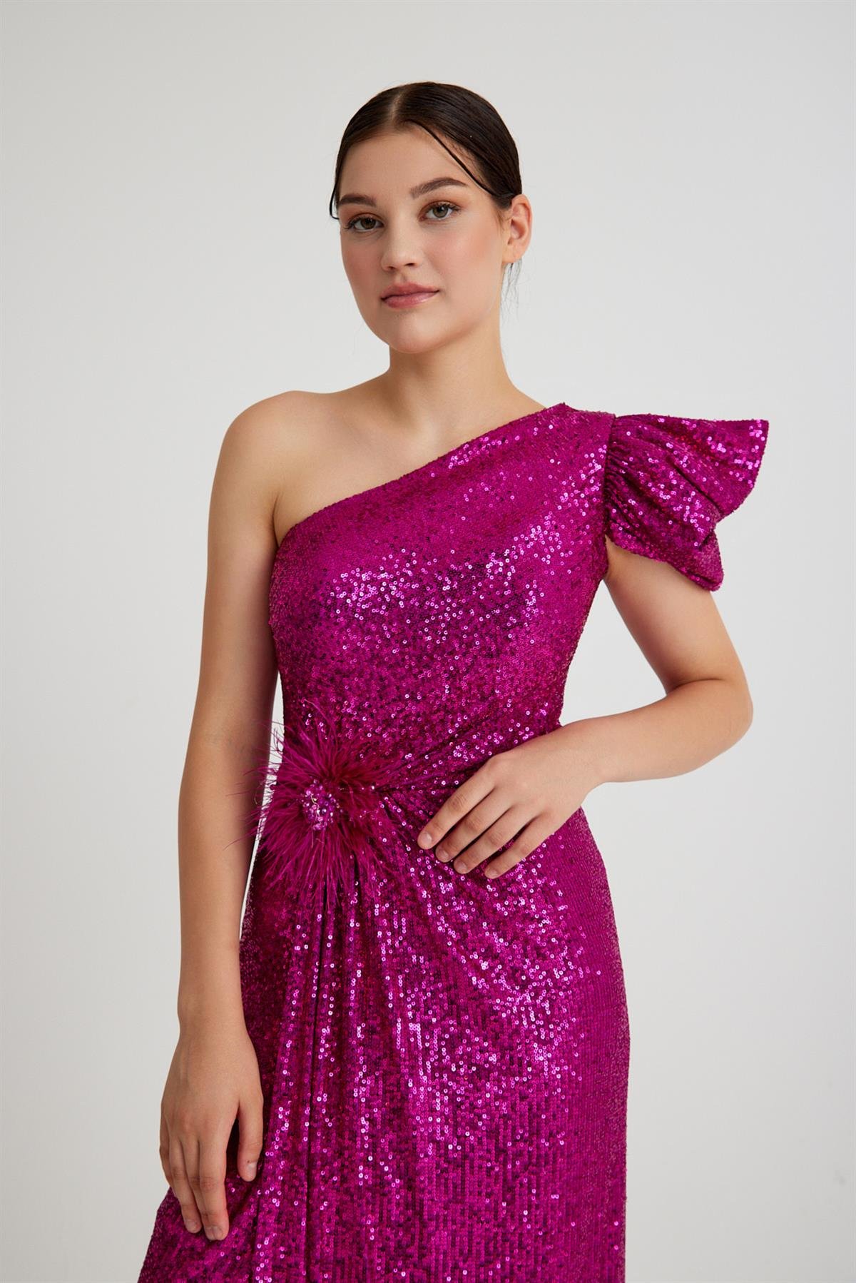 ZARA PAYETLİ ABİYE ELBİSE