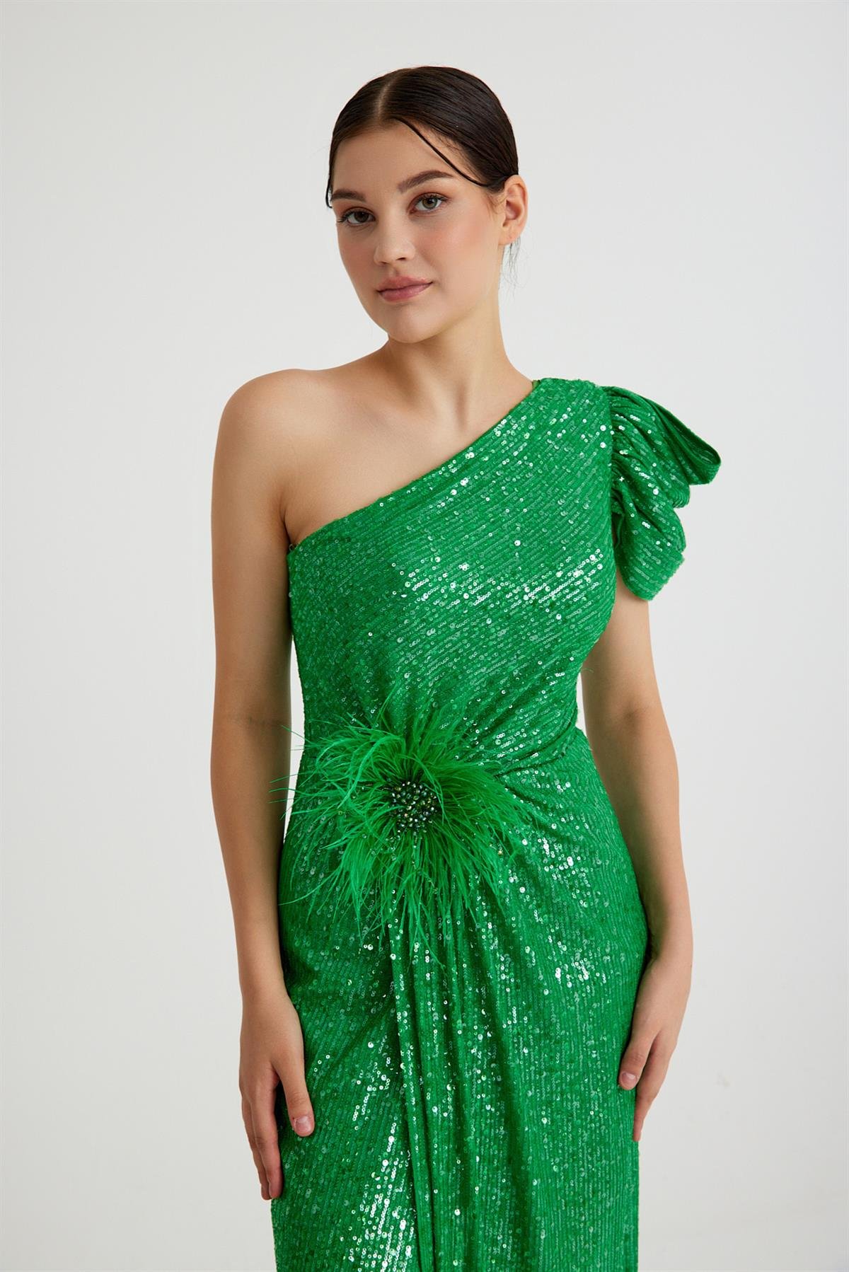 ZARA PAYETLİ ABİYE ELBİSE