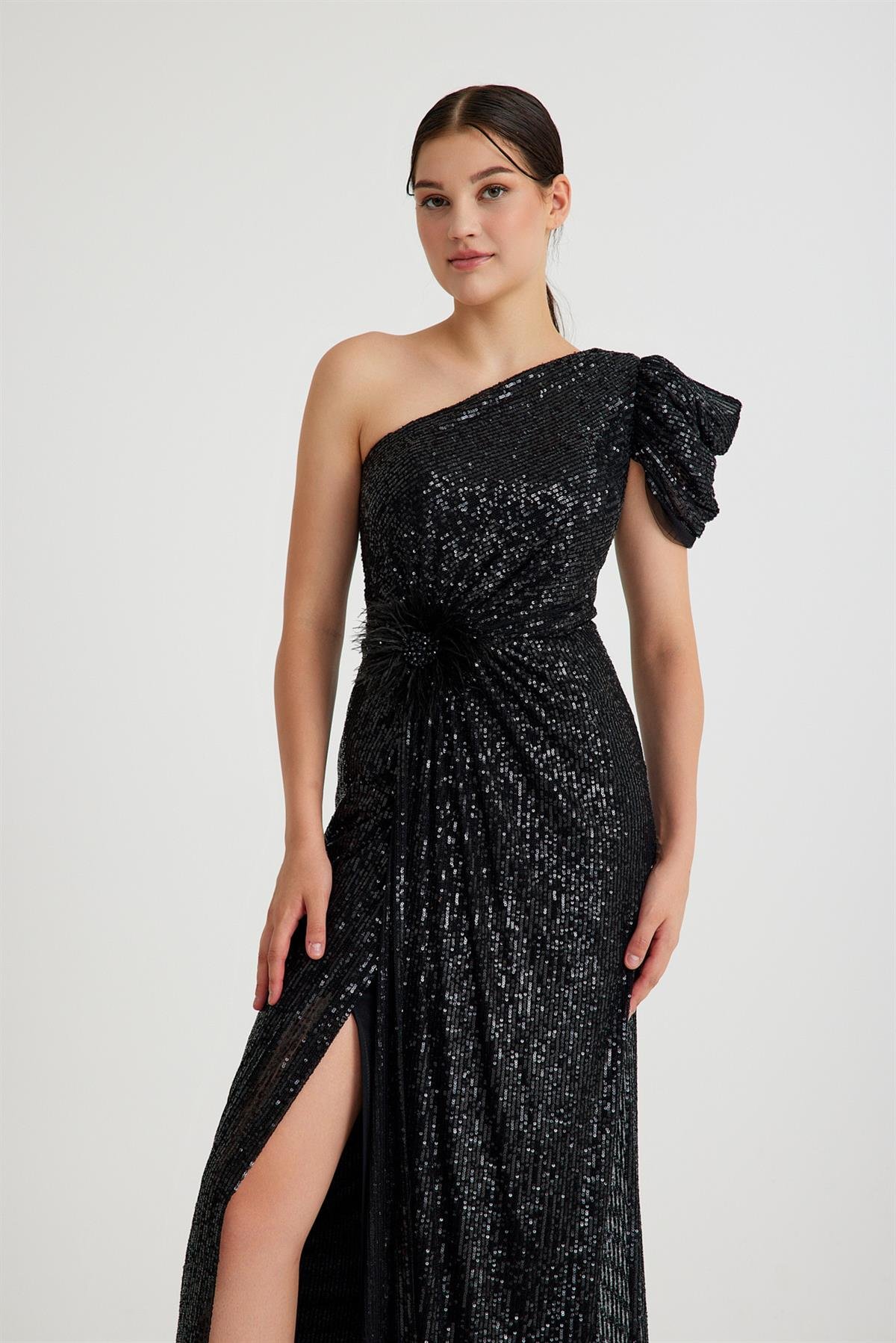 ZARA PAYETLİ ABİYE ELBİSE