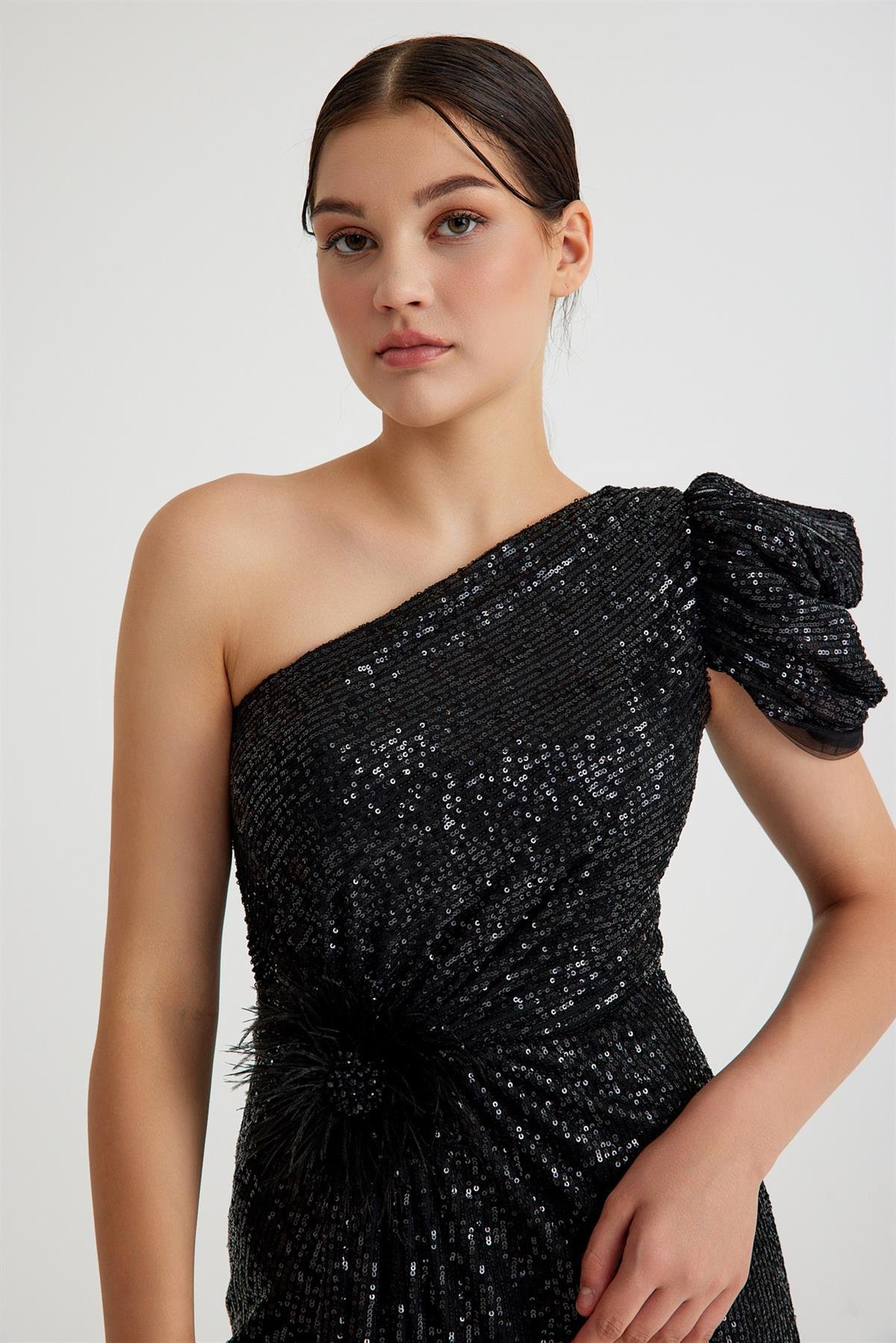 ZARA PAYETLİ ABİYE ELBİSE