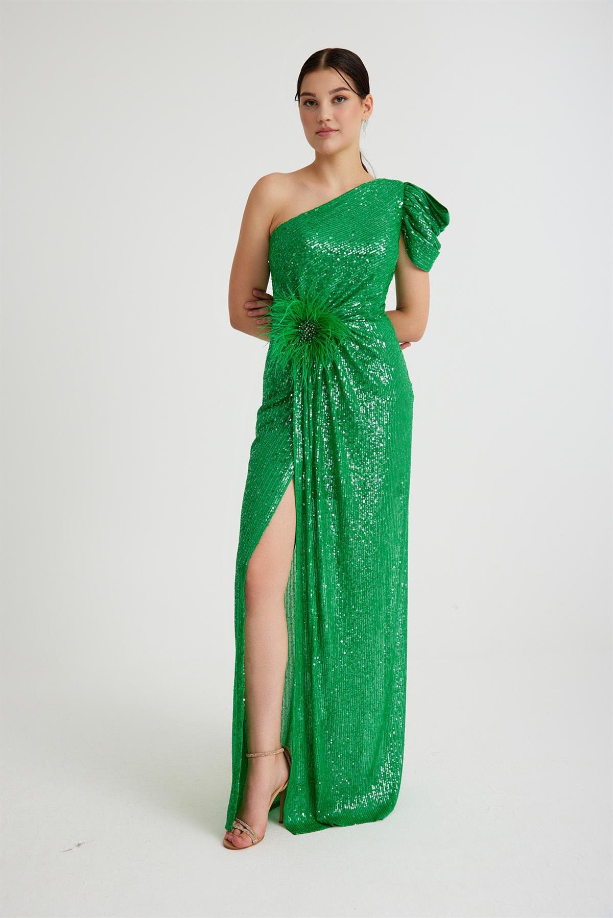 ZARA PAYETLİ ABİYE ELBİSE