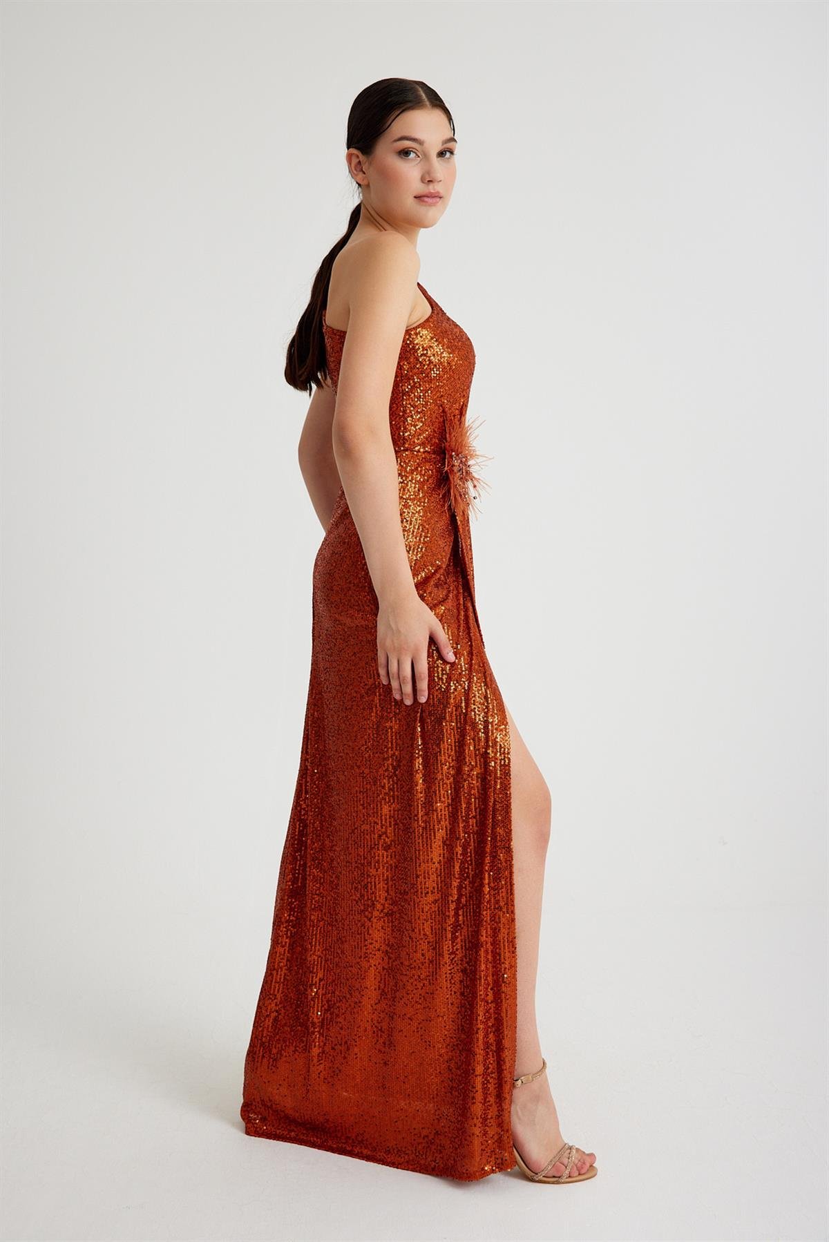 ZARA PAYETLİ ABİYE ELBİSE